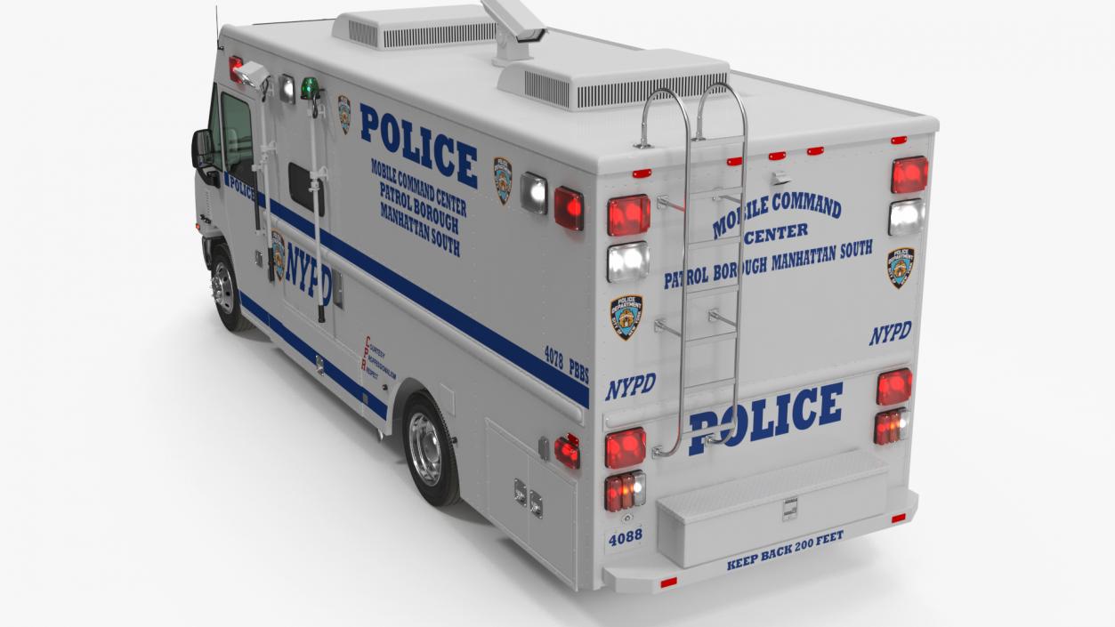 3D NYPD Mobile Command Center Lights On