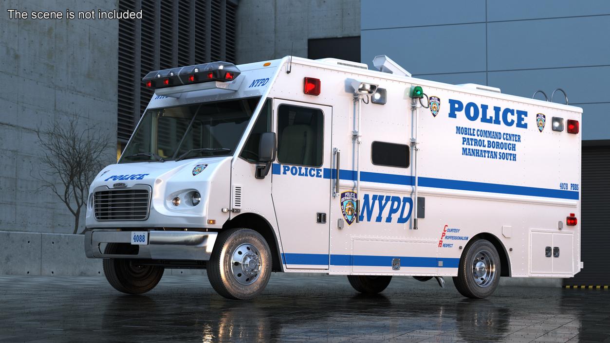 3D NYPD Mobile Command Center Lights On