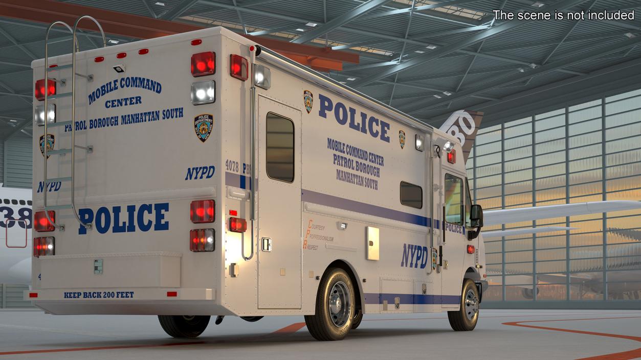 3D NYPD Mobile Command Center Lights On