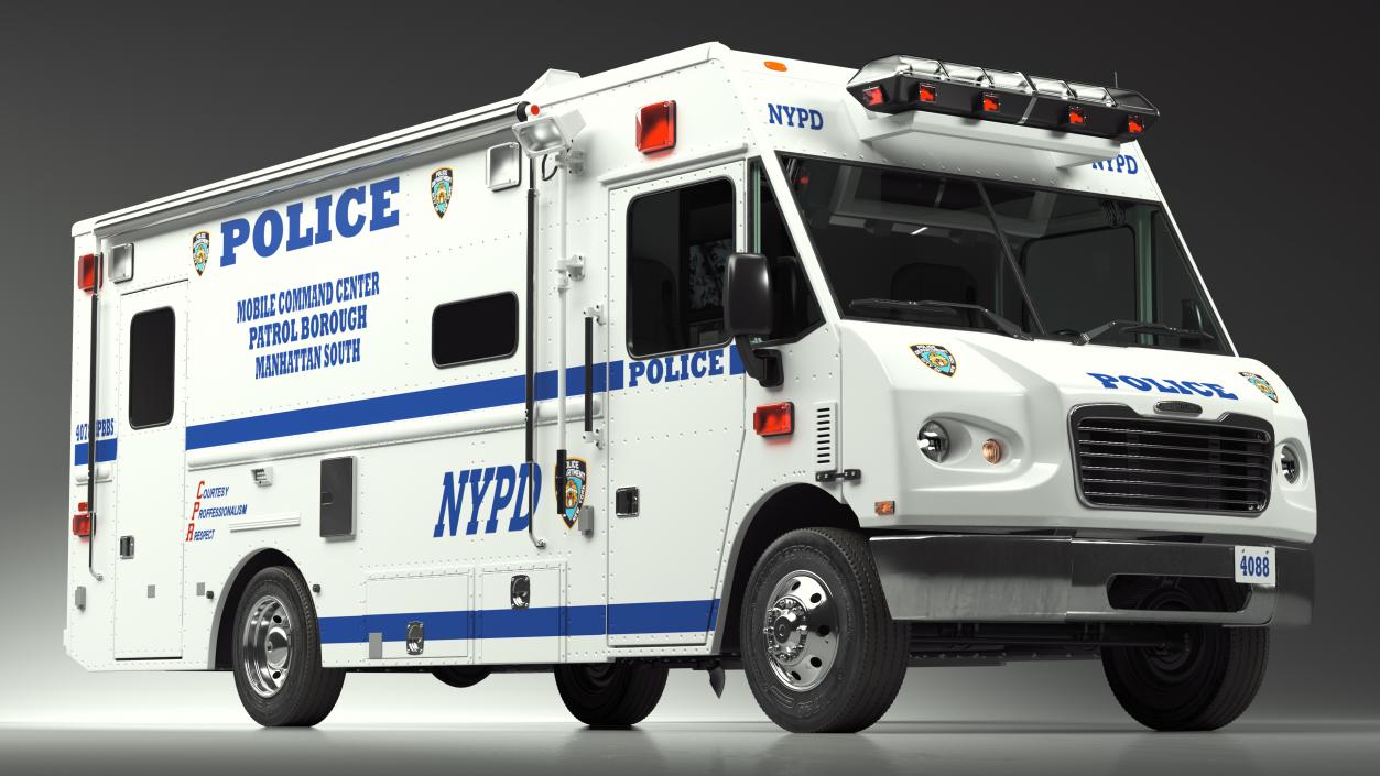 3D NYPD Mobile Command Center Lights On