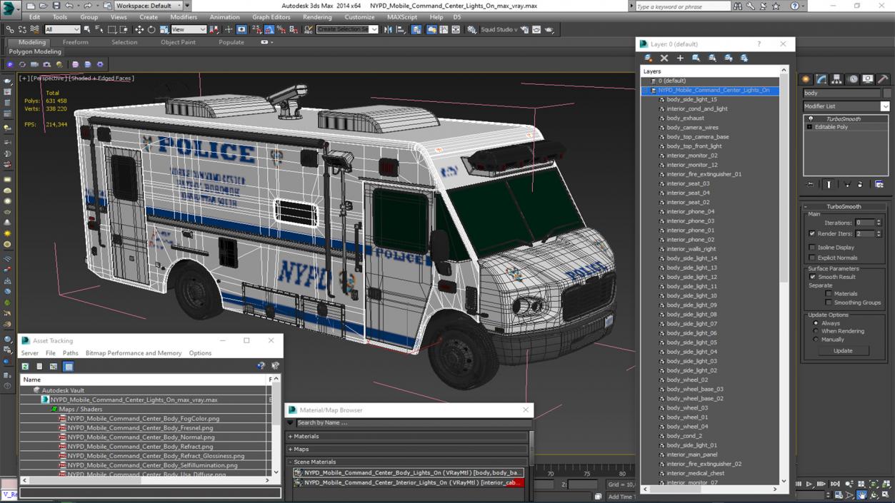 3D NYPD Mobile Command Center Lights On