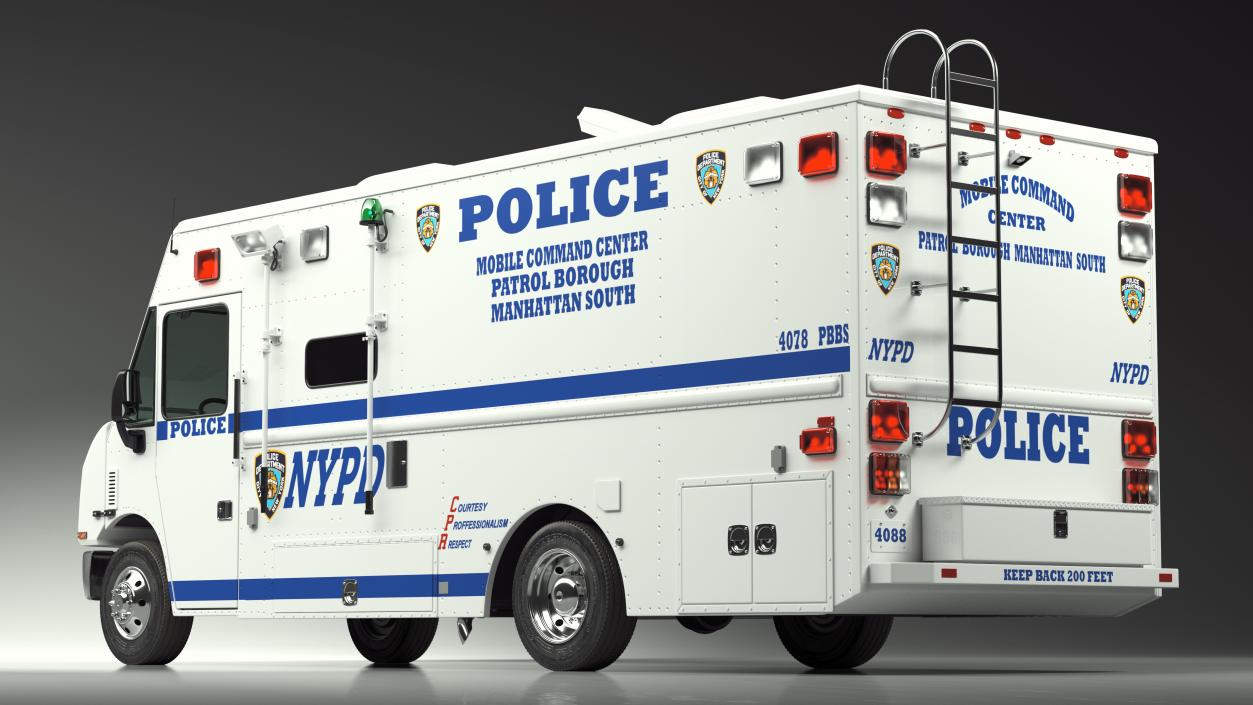 3D NYPD Mobile Command Center Lights On