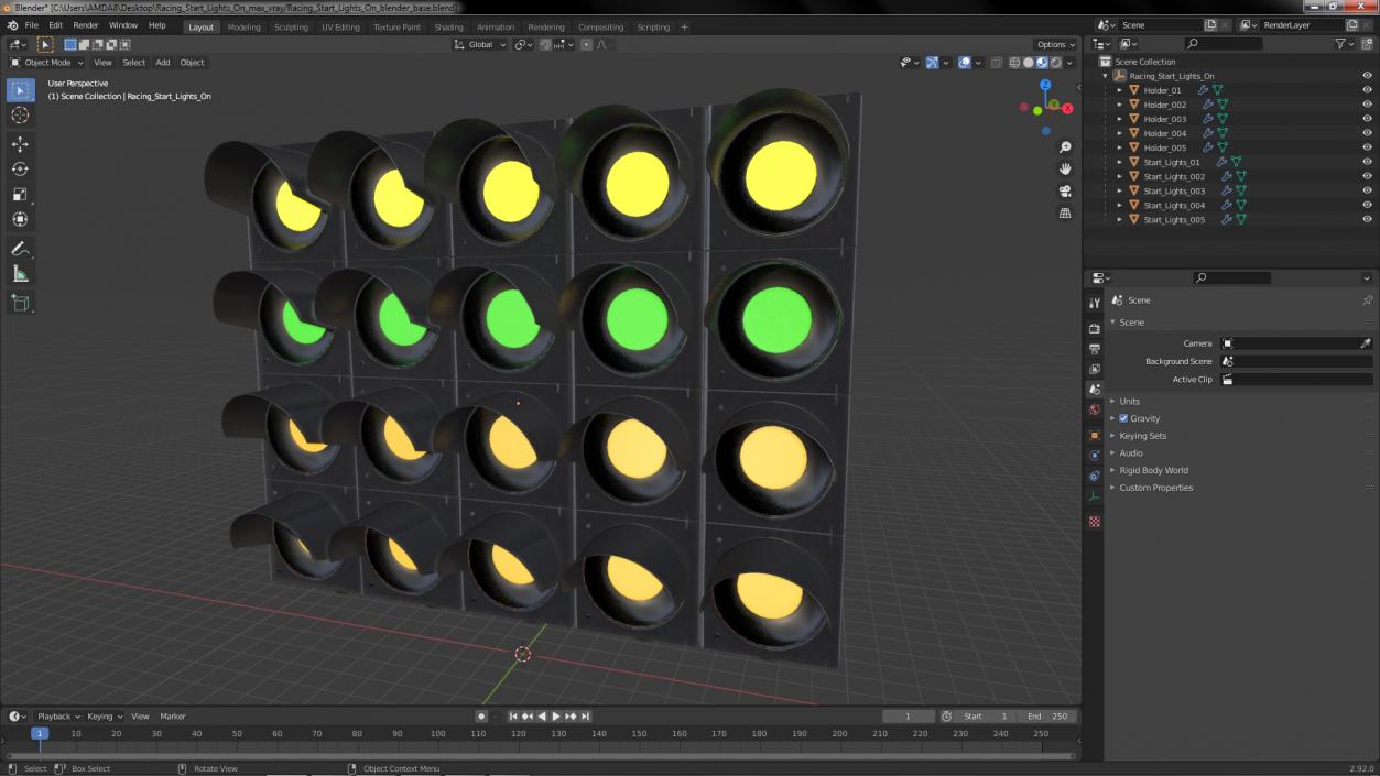 Racing Start Lights On 3D