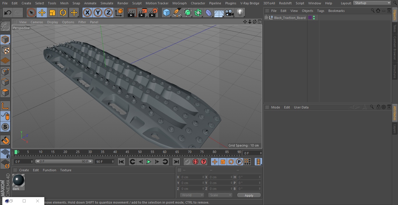 3D model Black Traction Board