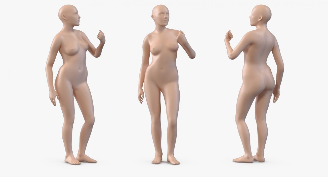 Female Body with Skeleton Standing Pose 3D model