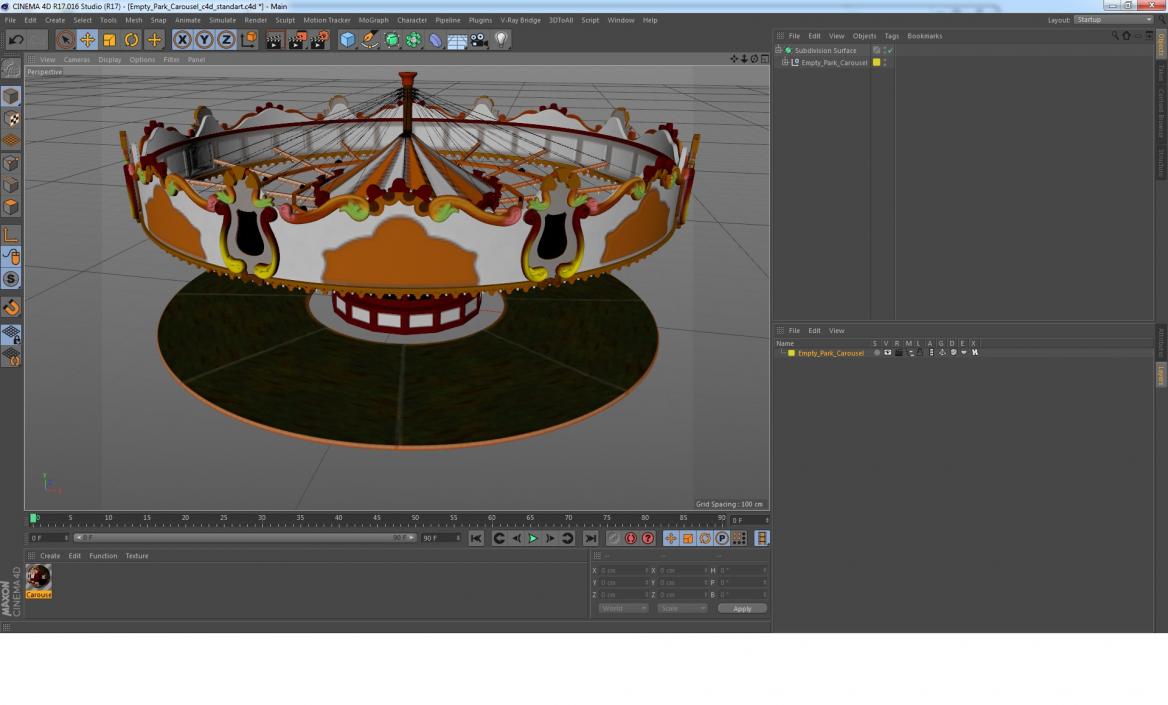 Empty Park Carousel 3D model