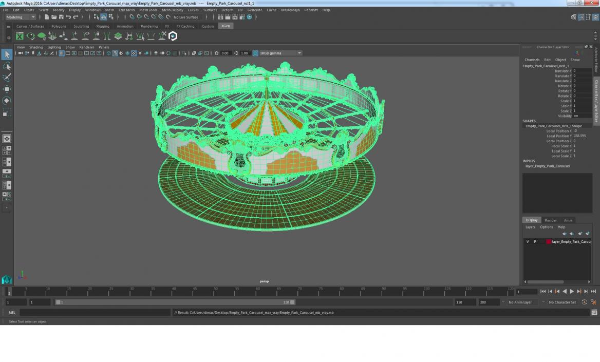 Empty Park Carousel 3D model