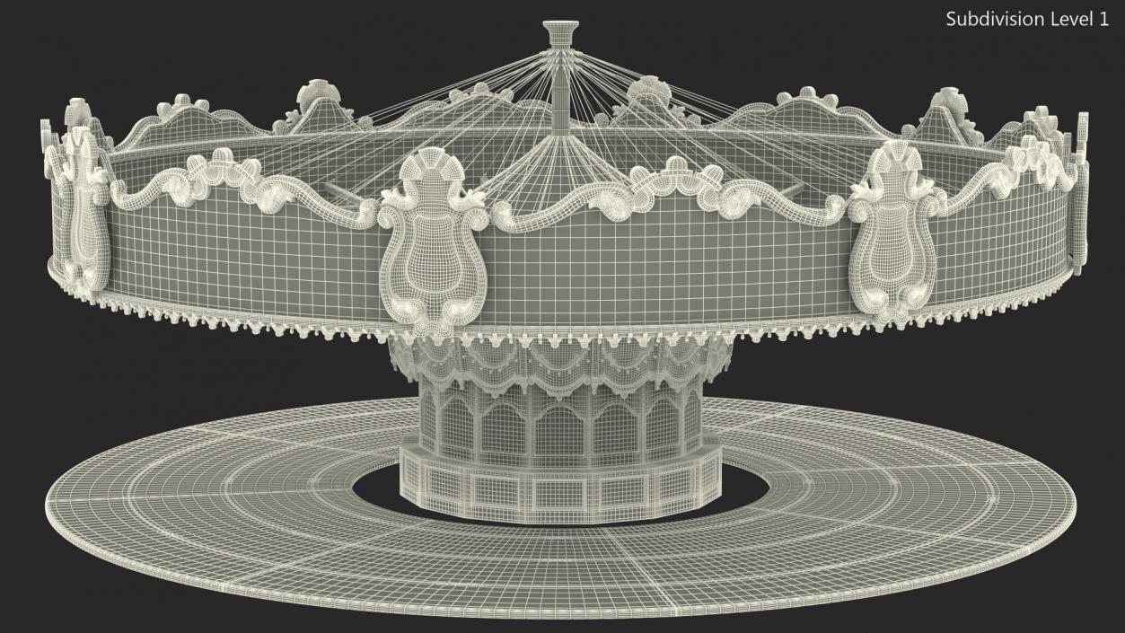 Empty Park Carousel 3D model