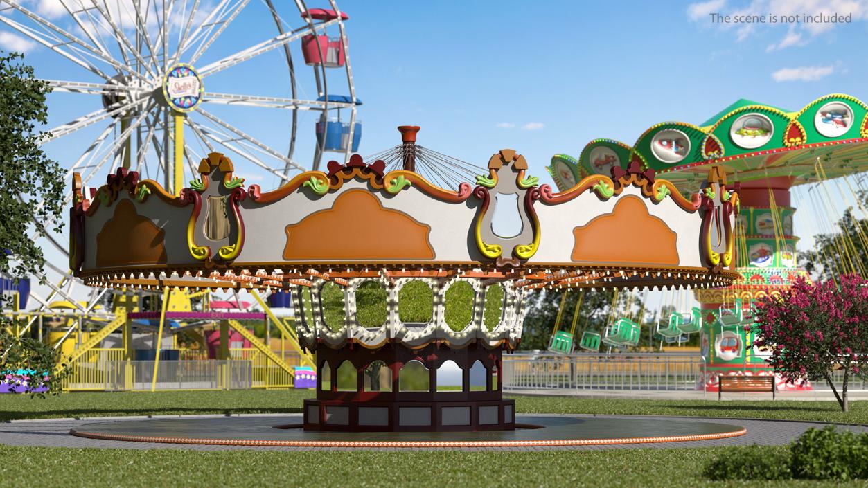 Empty Park Carousel 3D model