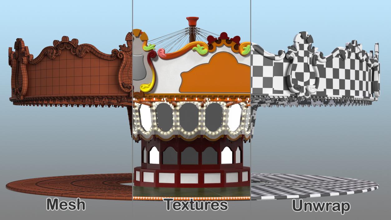 Empty Park Carousel 3D model