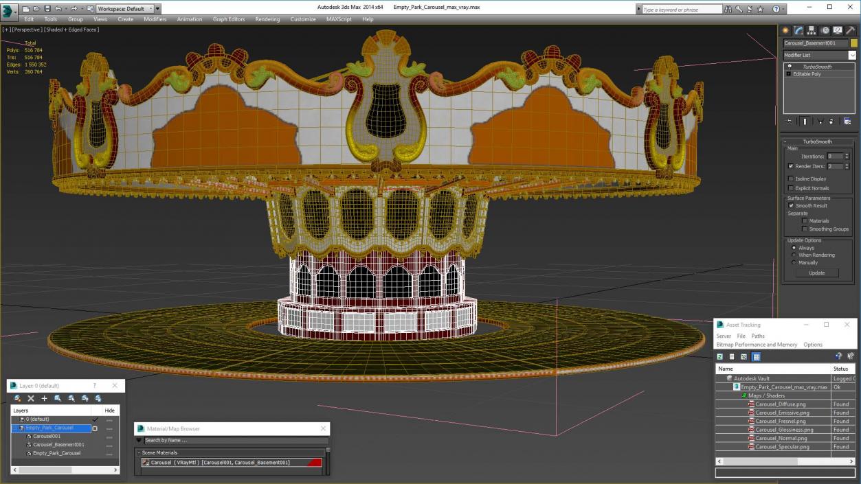 Empty Park Carousel 3D model