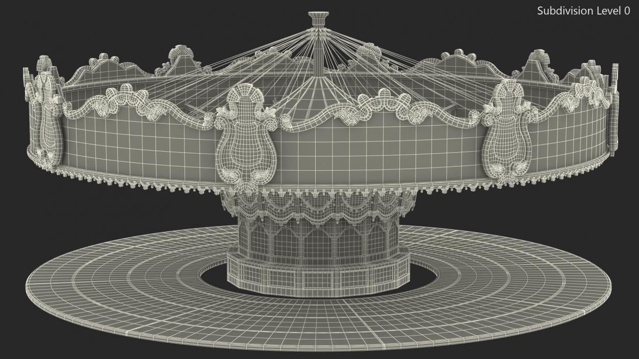 Empty Park Carousel 3D model