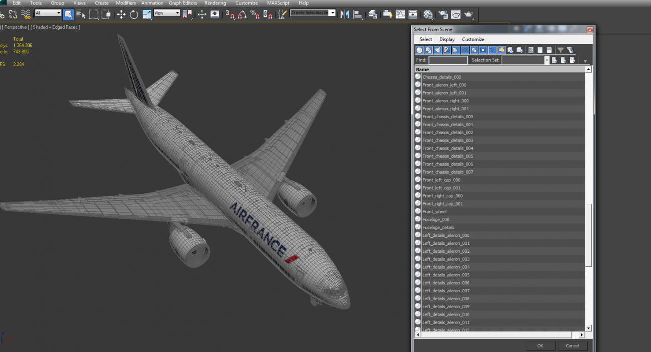 3D model Boeing 777-200 Air France