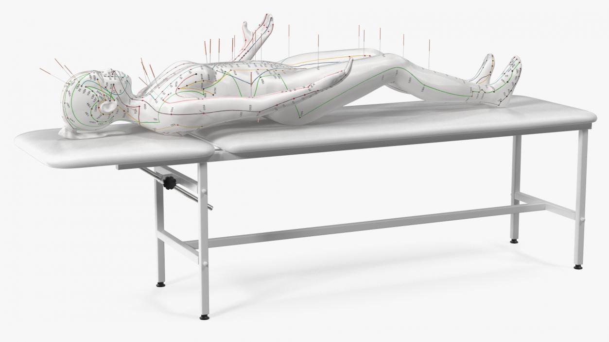 3D Female Acupuncture Mannequin on the Couch 2 model