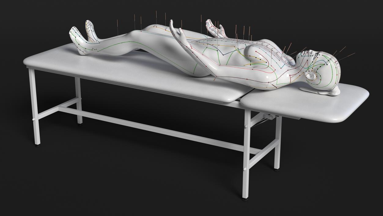 3D Female Acupuncture Mannequin on the Couch 2 model