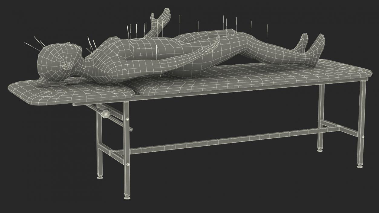 3D Female Acupuncture Mannequin on the Couch 2 model