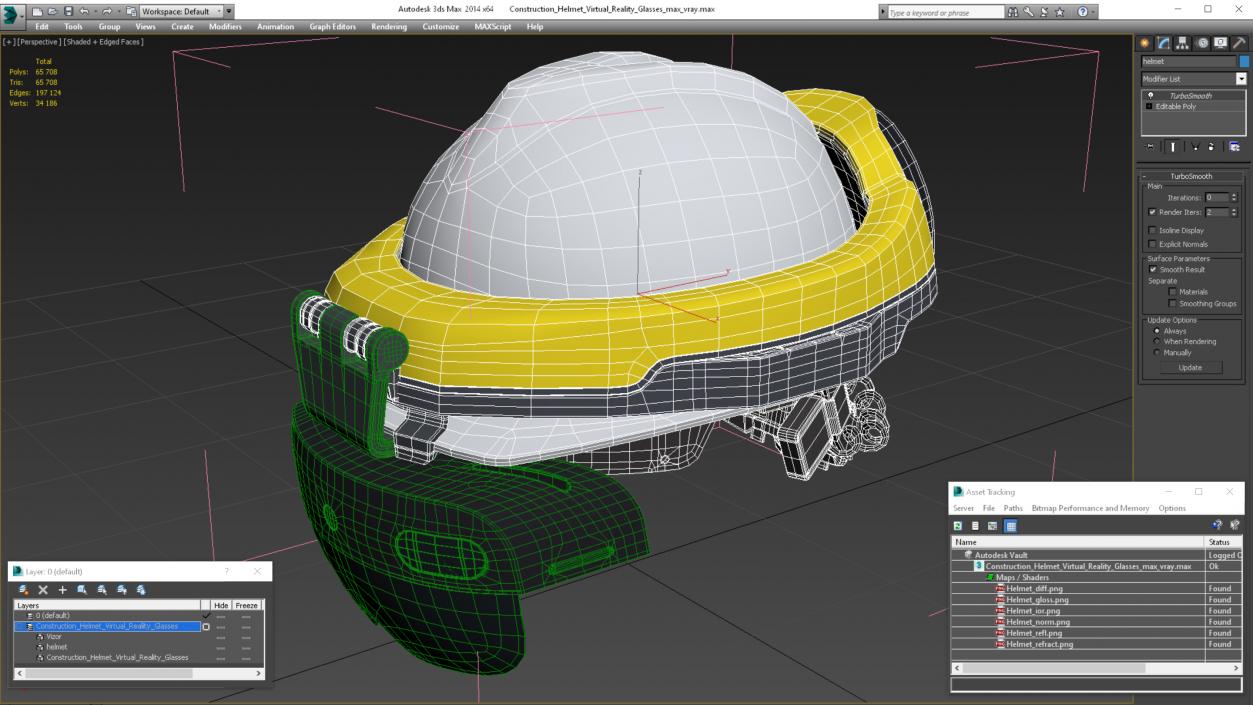 3D Construction Helmet Virtual Reality Glasses model