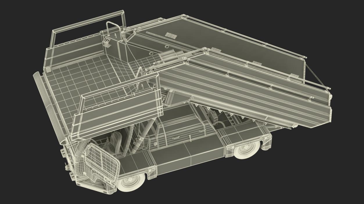 3D Airbus A220 with Passenger Boarding Stairs Car