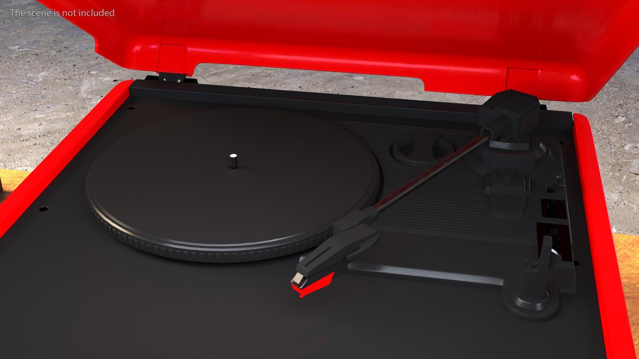 3D Victrola Red Retro Turntable model