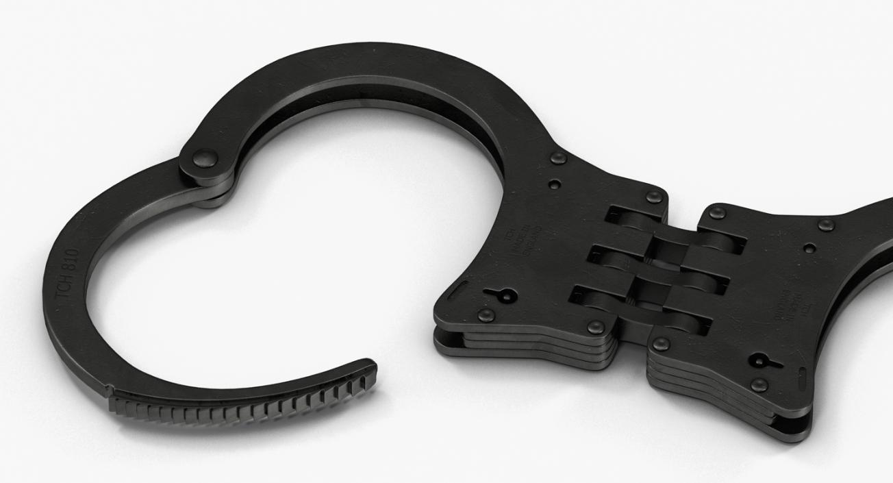 Hinged Handcuffs Black 3D