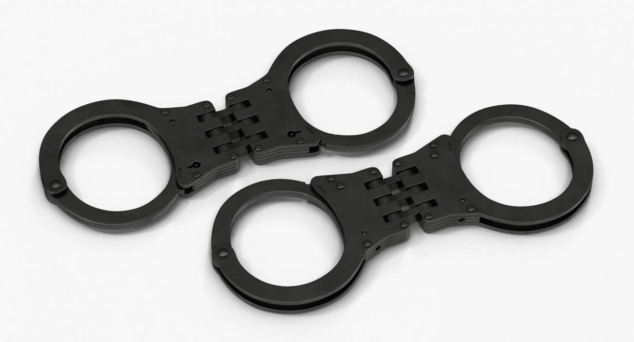 Hinged Handcuffs Black 3D