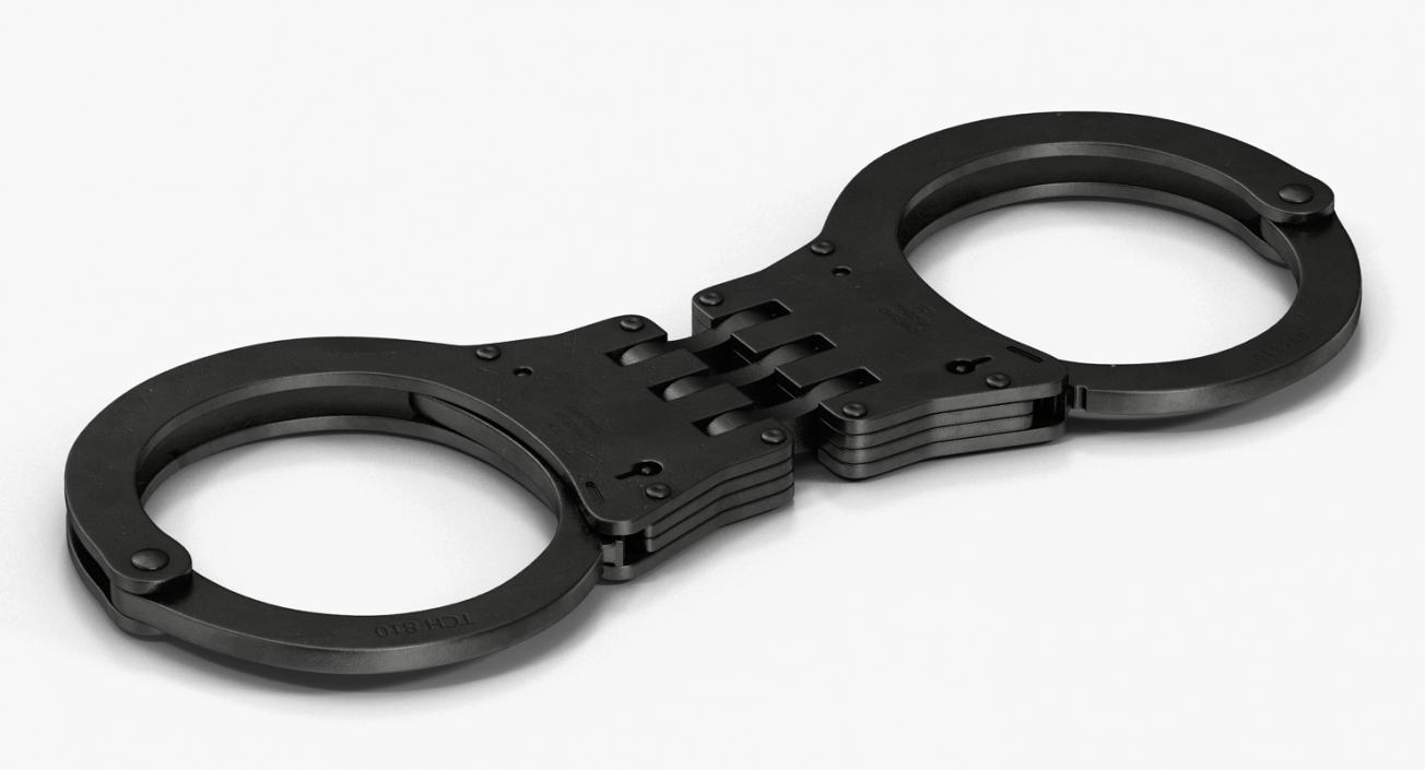 Hinged Handcuffs Black 3D