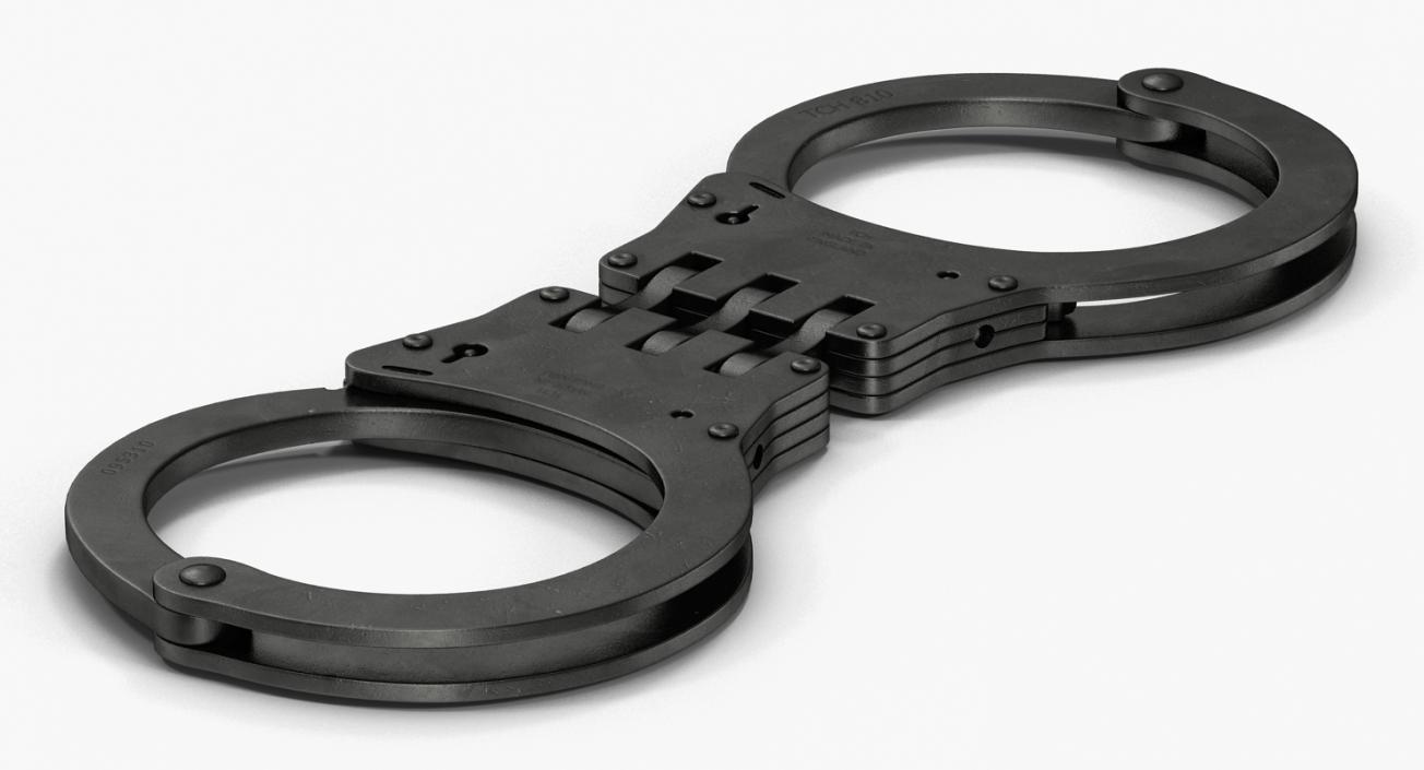 Hinged Handcuffs Black 3D