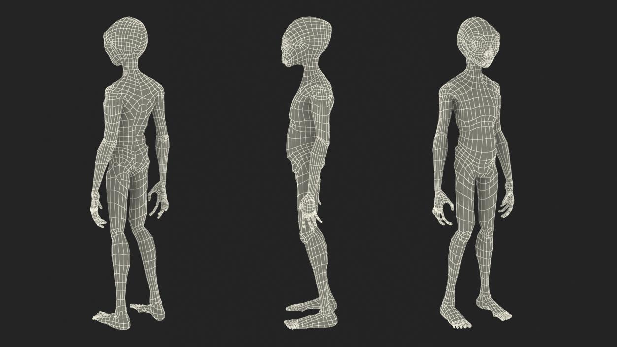 Humanoid Alien Standing Pose Fur 3D