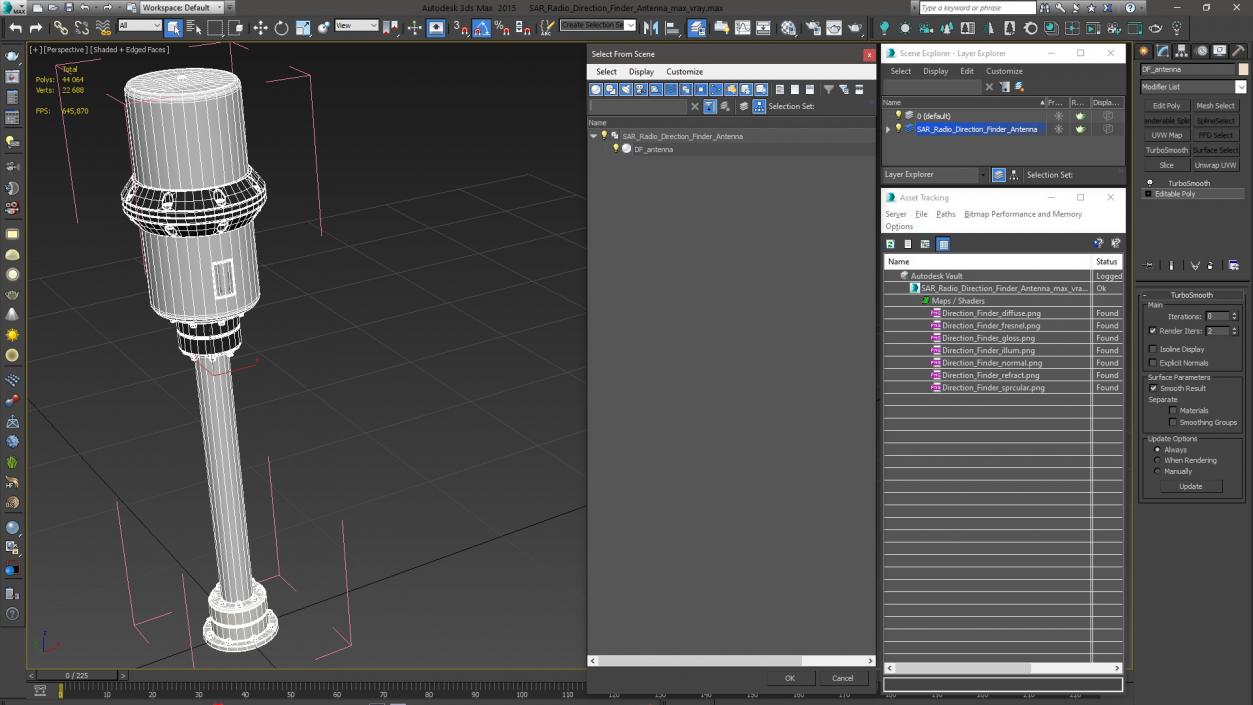 SAR Radio Direction Finder Antenna 3D model