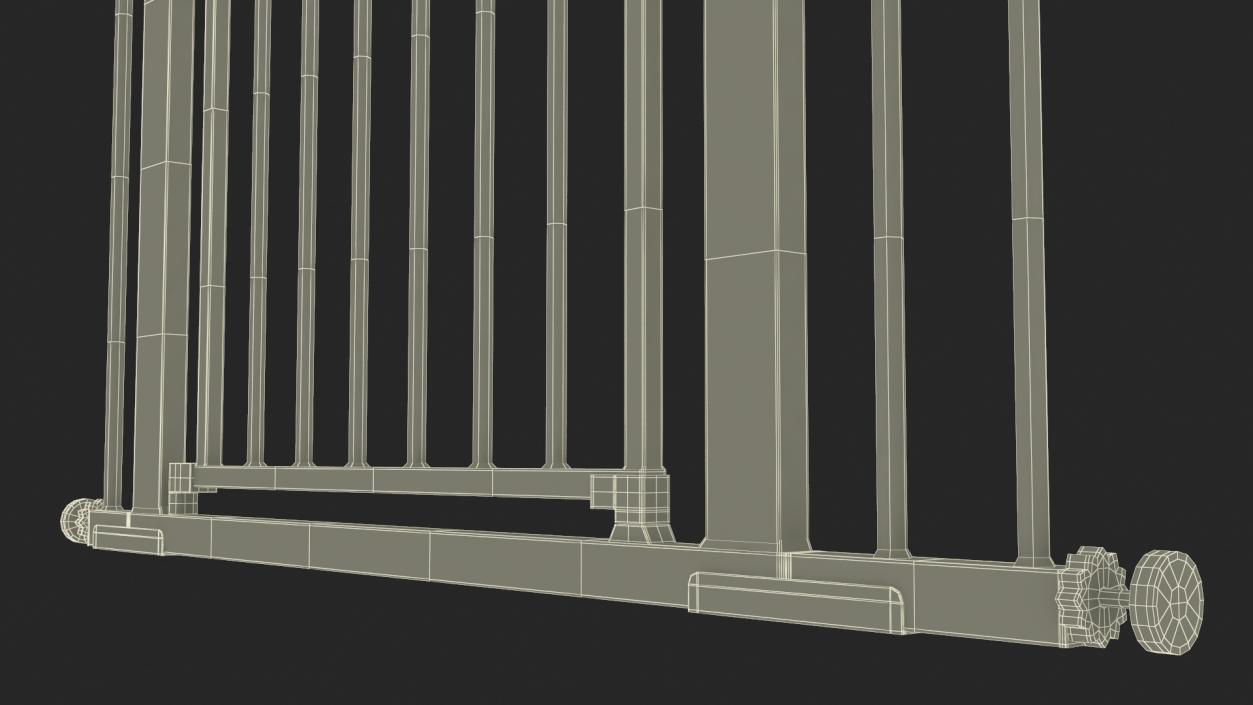 Pressure Mounted Baby and Pet Gate Wood Pattern 3D