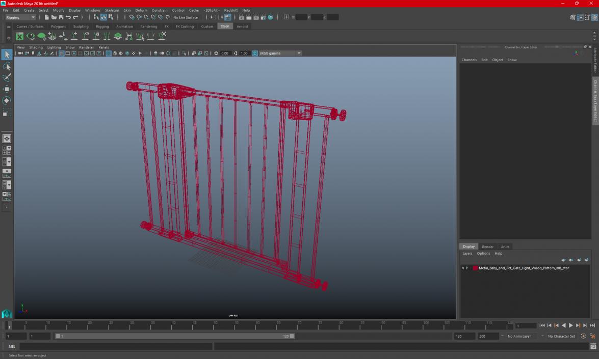 Pressure Mounted Baby and Pet Gate Wood Pattern 3D