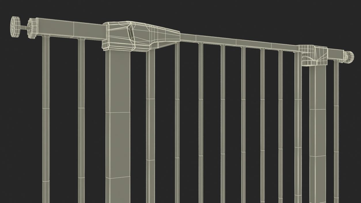 Pressure Mounted Baby and Pet Gate Wood Pattern 3D