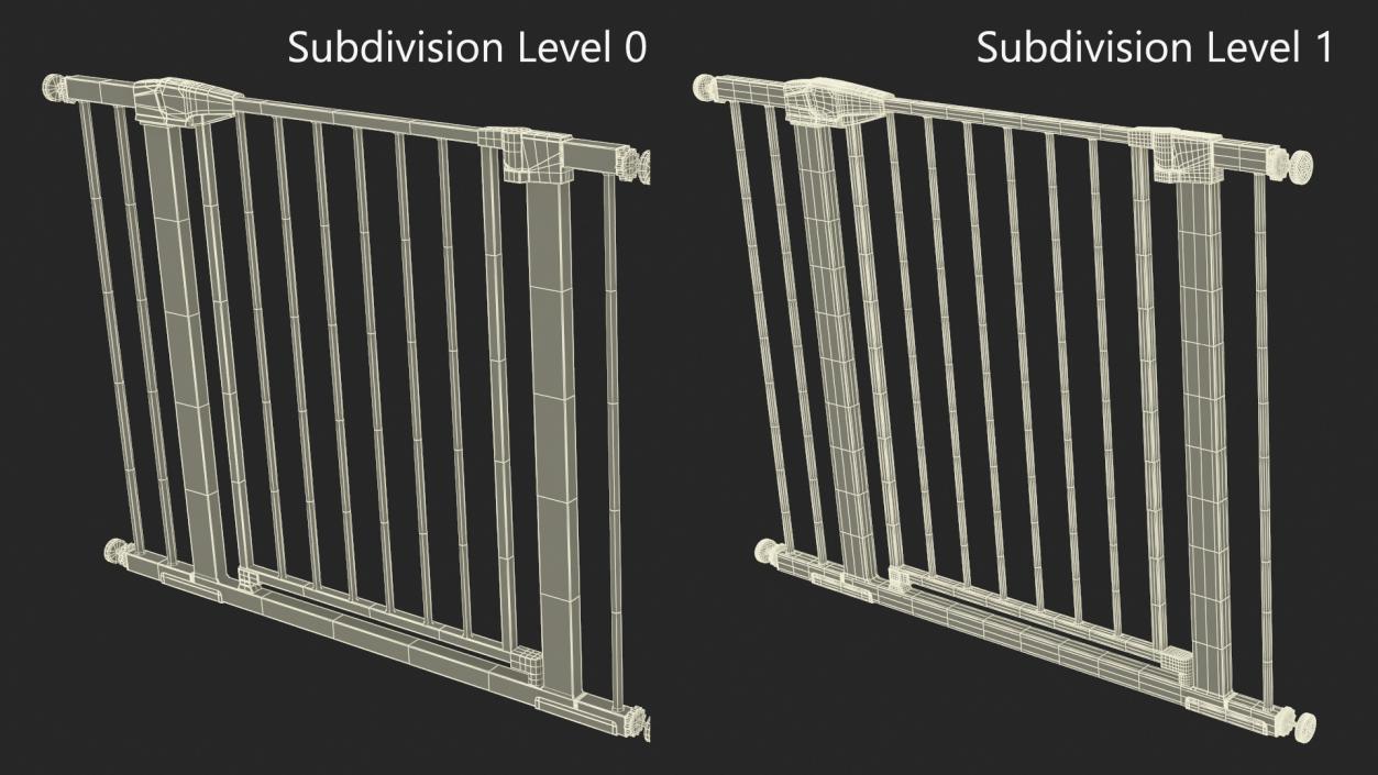 Pressure Mounted Baby and Pet Gate Wood Pattern 3D