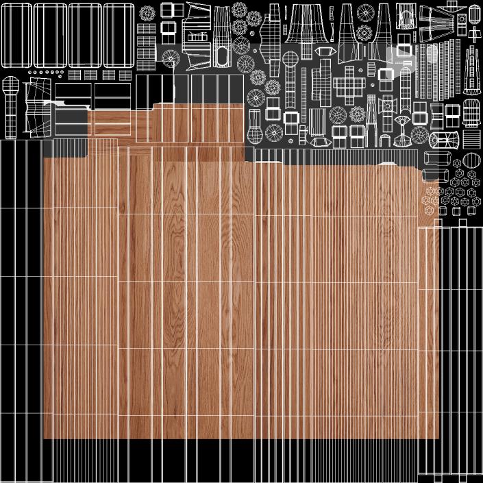 Pressure Mounted Baby and Pet Gate Wood Pattern 3D