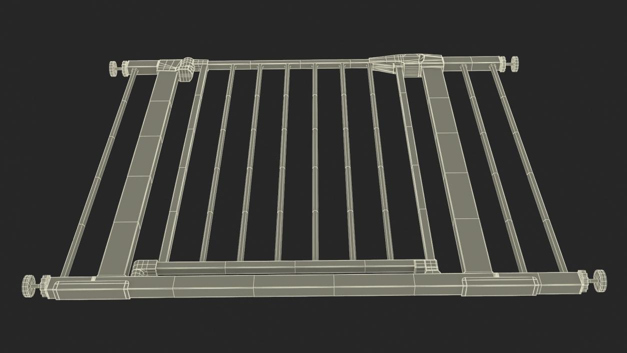 Pressure Mounted Baby and Pet Gate Wood Pattern 3D