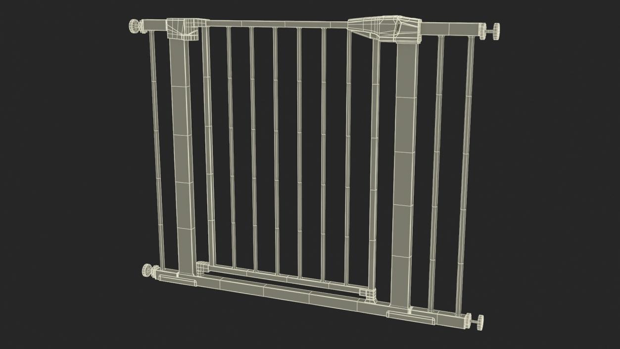 Pressure Mounted Baby and Pet Gate Wood Pattern 3D