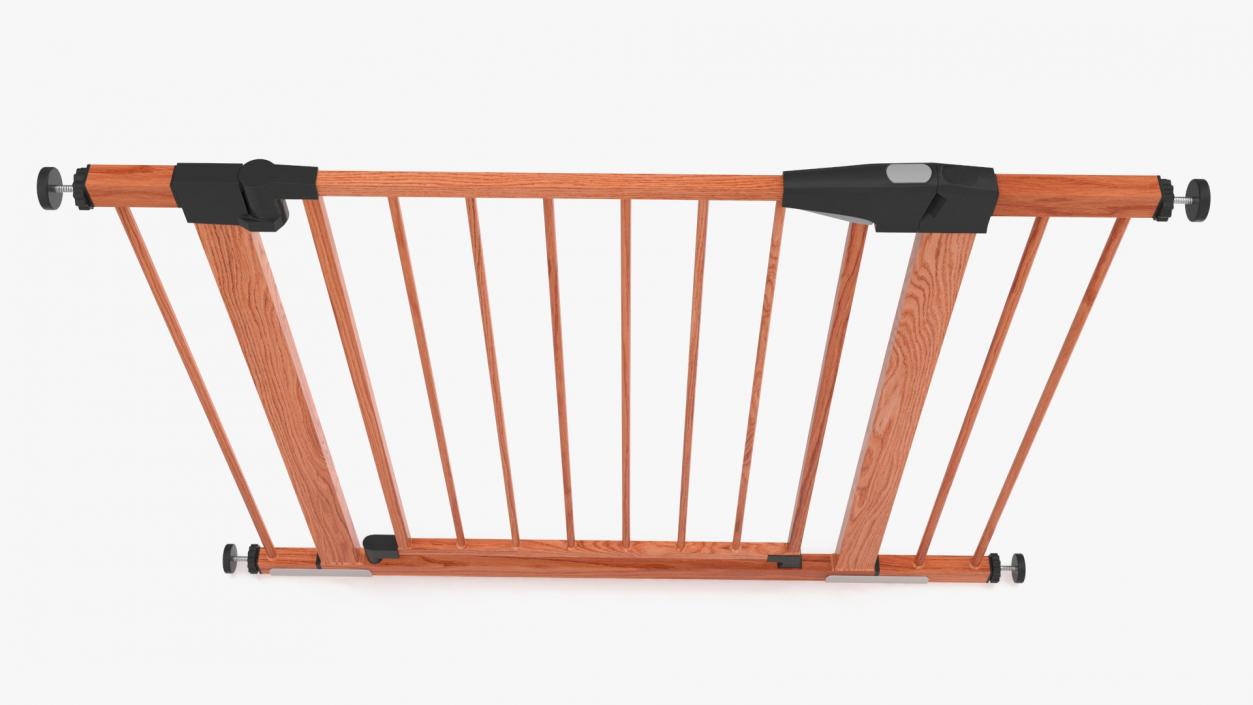 Pressure Mounted Baby and Pet Gate Wood Pattern 3D