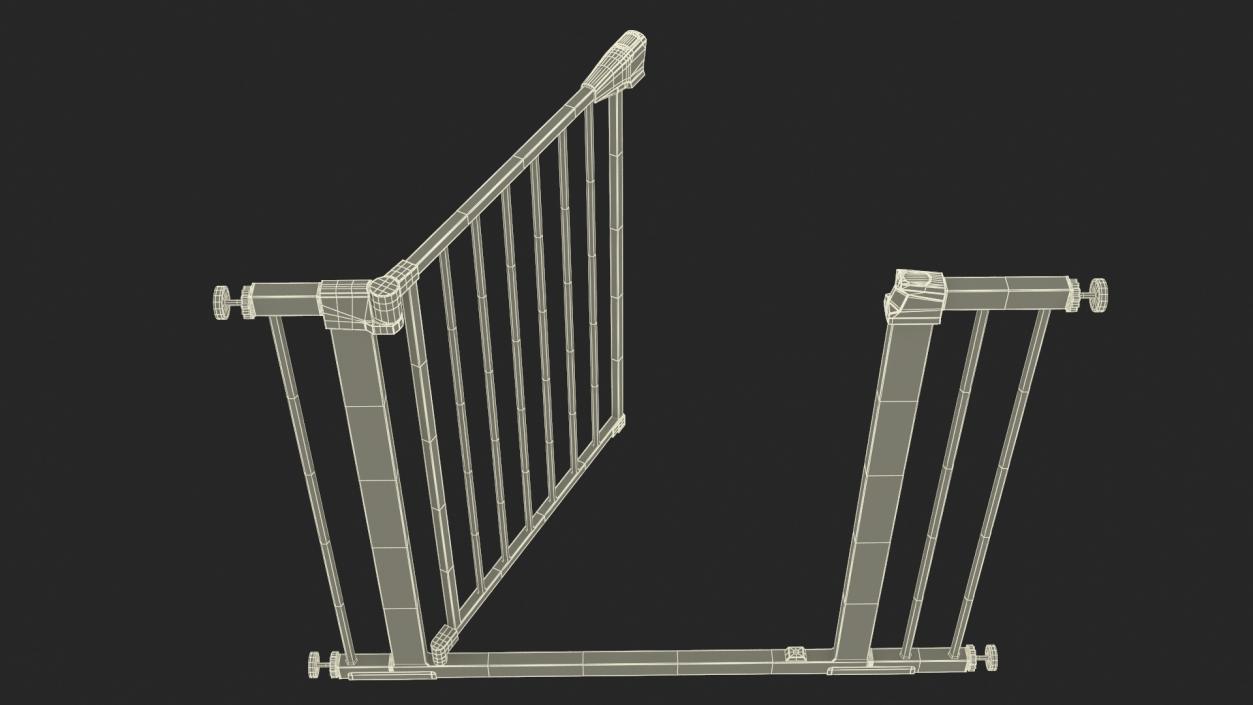 Pressure Mounted Baby and Pet Gate Wood Pattern 3D