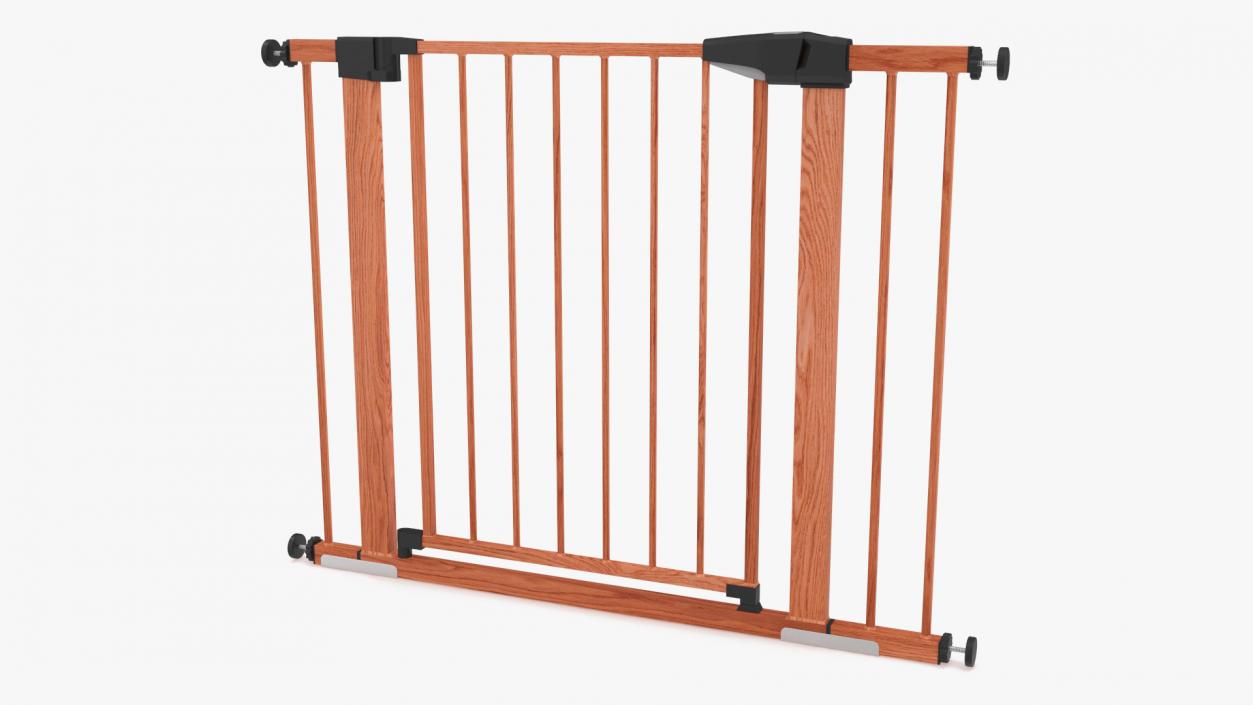 Pressure Mounted Baby and Pet Gate Wood Pattern 3D