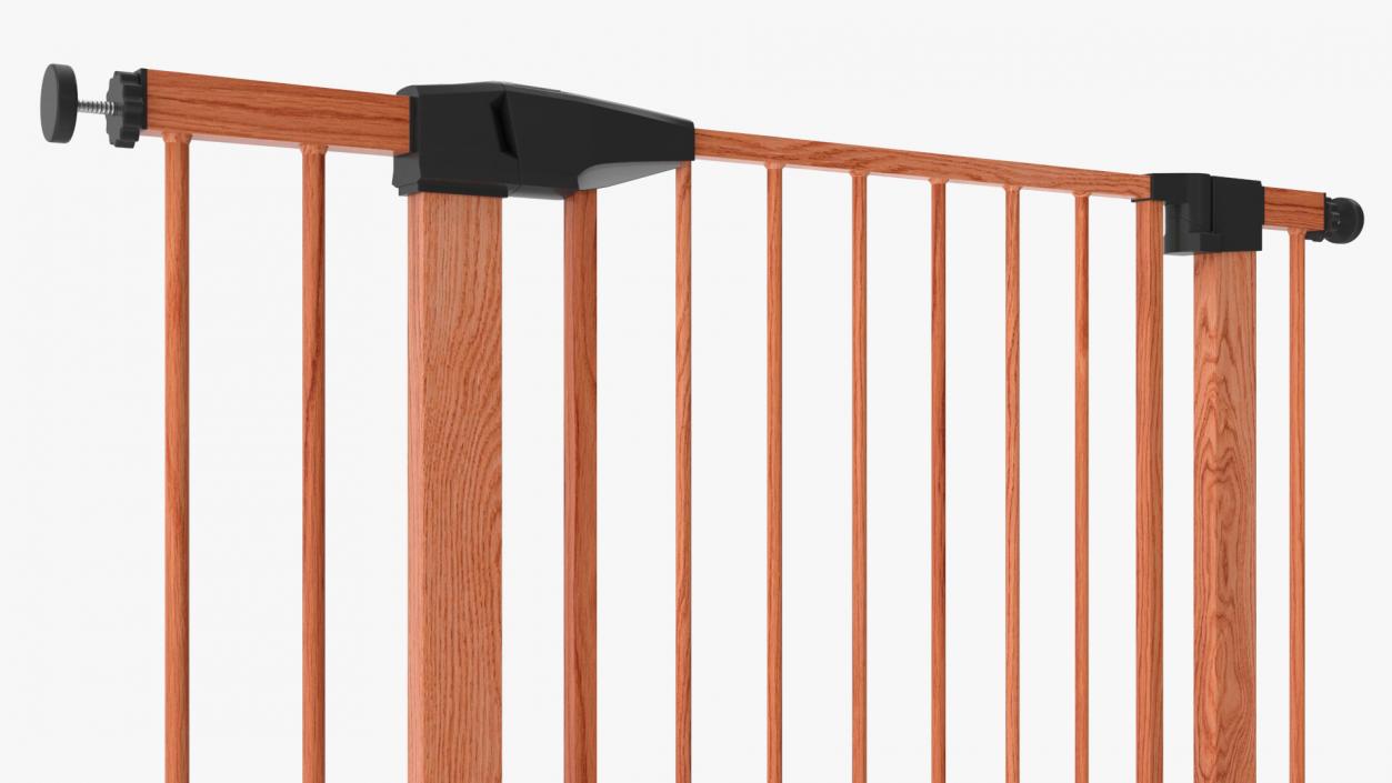 Pressure Mounted Baby and Pet Gate Wood Pattern 3D