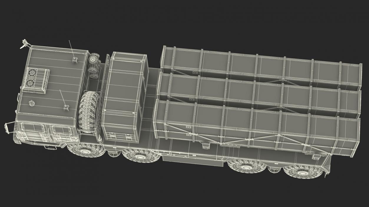 Chinese MLRS WS-2D Green Camouflage Rigged 3D