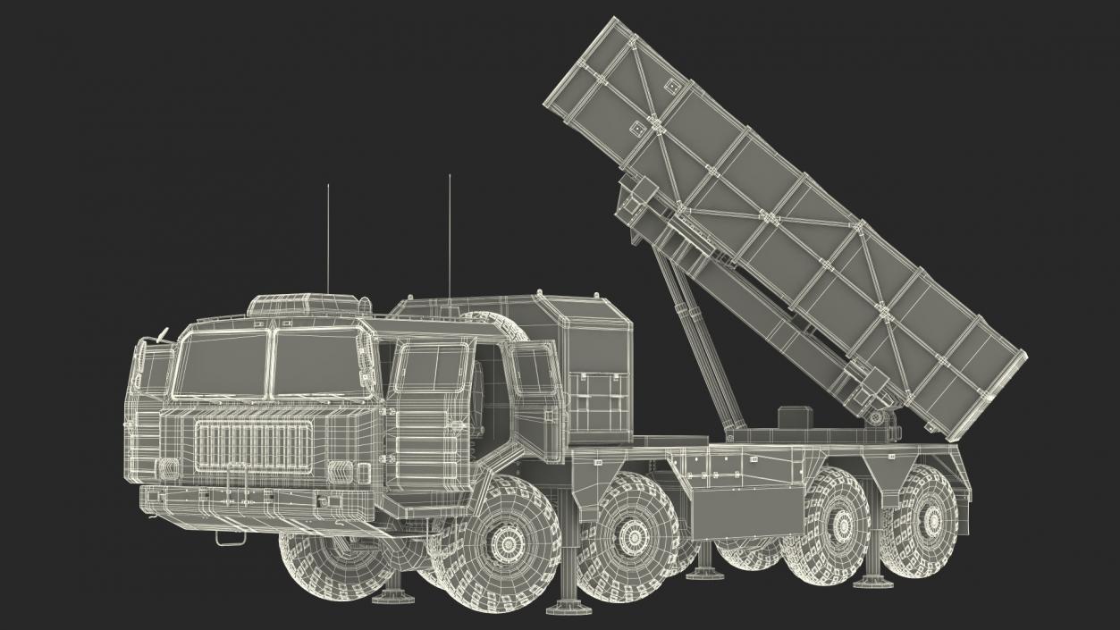 Chinese MLRS WS-2D Green Camouflage Rigged 3D