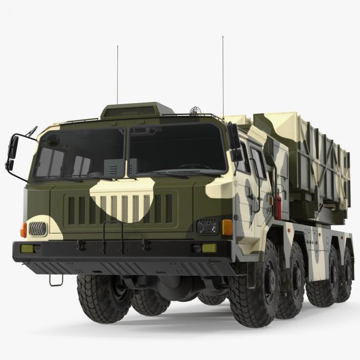 Chinese MLRS WS-2D Green Camouflage Rigged 3D