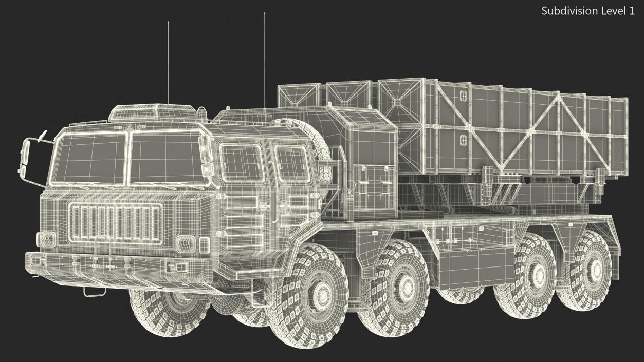 Chinese MLRS WS-2D Green Camouflage Rigged 3D