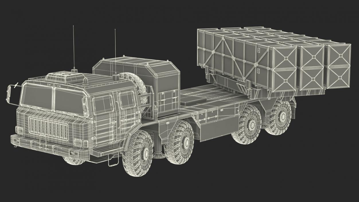 Chinese MLRS WS-2D Green Camouflage Rigged 3D