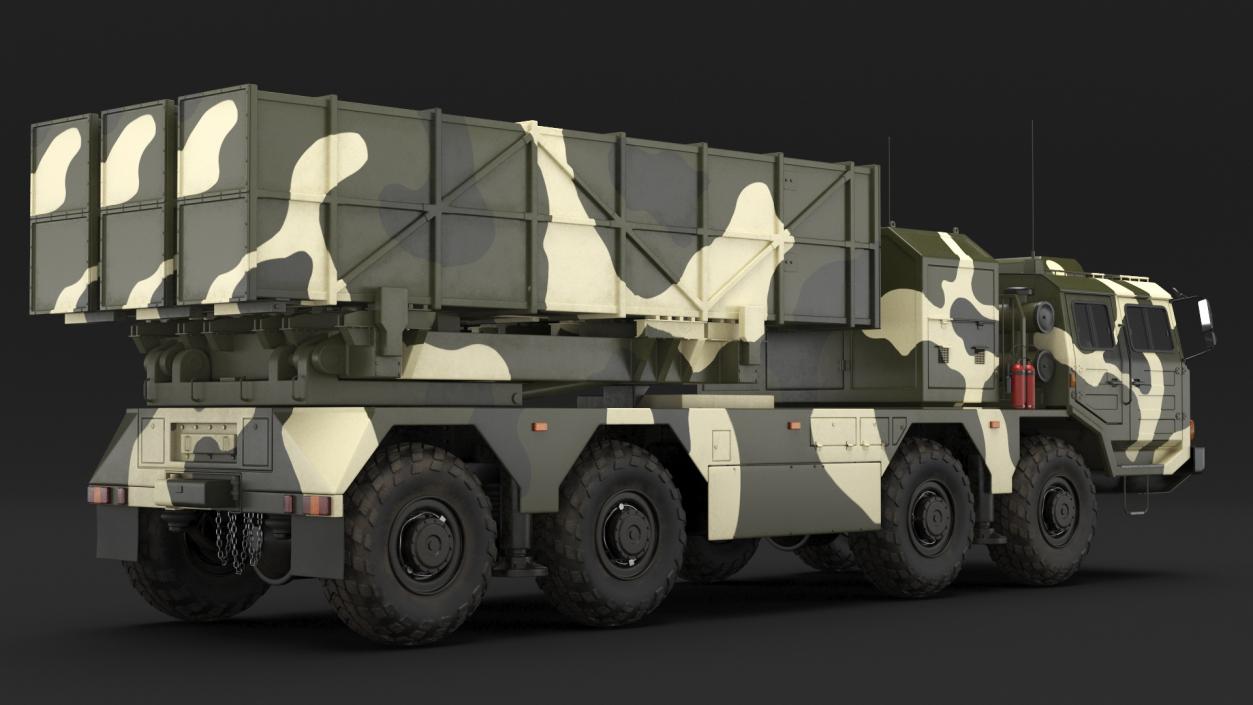 Chinese MLRS WS-2D Green Camouflage Rigged 3D