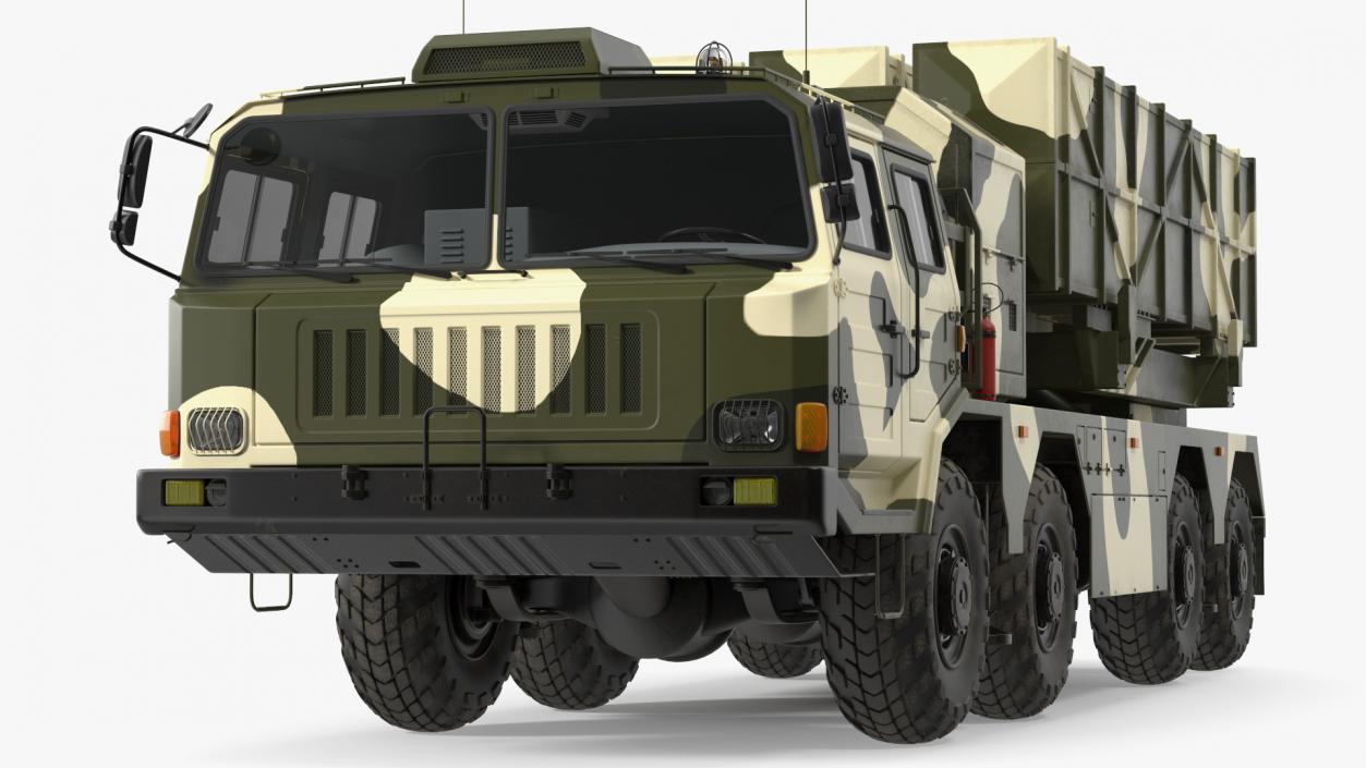 Chinese MLRS WS-2D Green Camouflage Rigged 3D