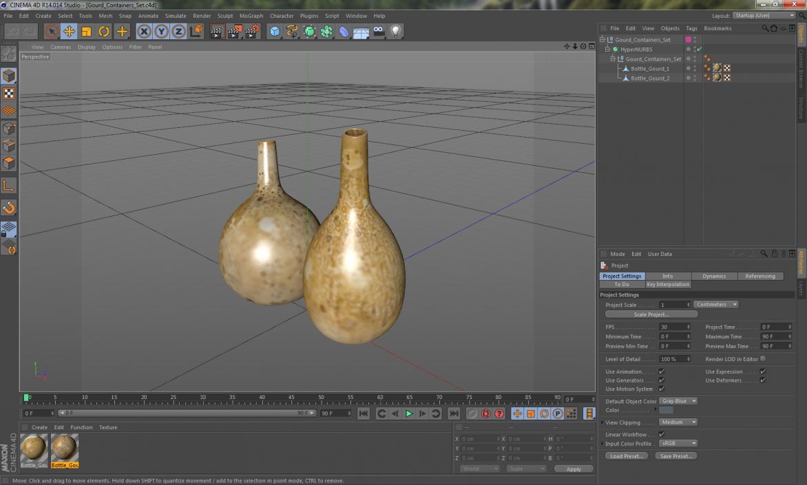 3D model Gourd Containers Set