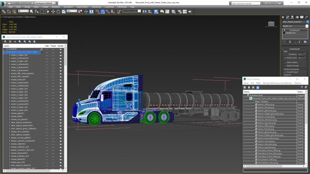 Kenworth Truck with Tanker Trailer 3D model