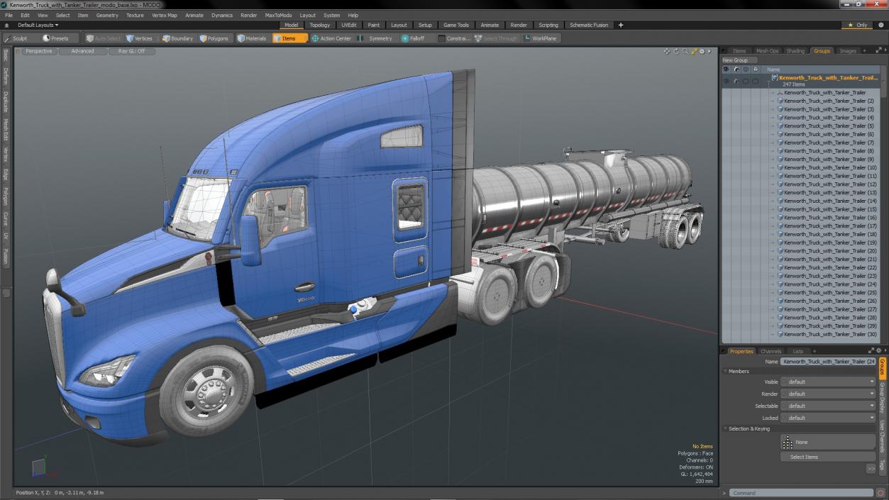 Kenworth Truck with Tanker Trailer 3D model